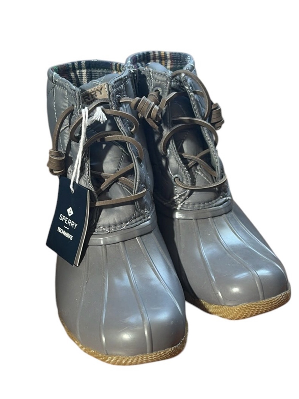 Sperry Gray Waterproof Rainwave Duck Boots